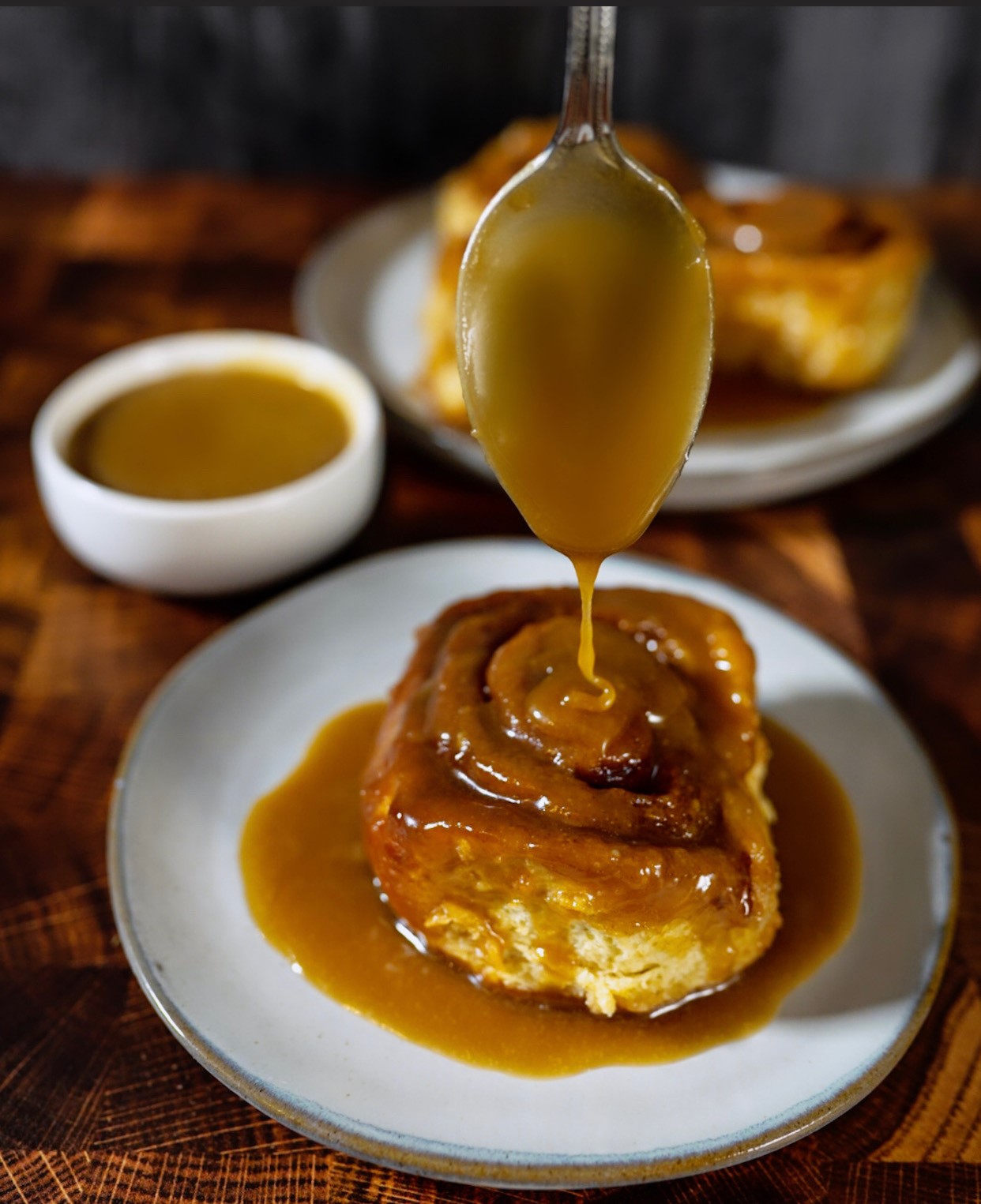 The Ultimate Vegan Cinnamon Rolls w/ Caramel Sauce